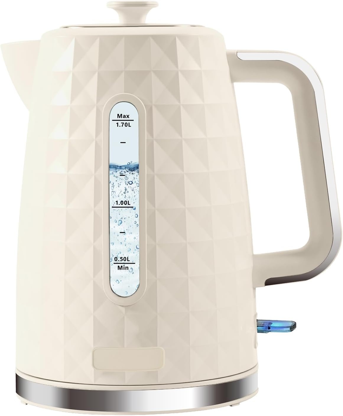 1,7 l waterkoker, snelkokende 1850 W warmwaterketel, elektrische theekoker voor kokend water, auto, Shut Off koken, droogbescherming, elektrische waterkoker voor koffiethee, beige