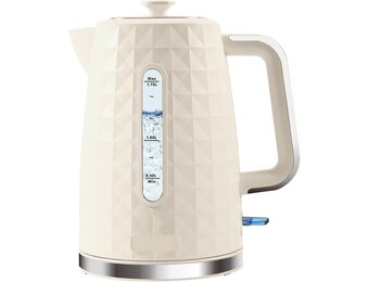 1,7 l waterkoker, snelkokende 1850 W warmwaterketel, elektrische theekoker voor kokend water, auto, Shut Off koken, droogbescherming, elektrische waterkoker voor koffiethee, beige