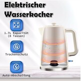 1,7 l waterkoker, snelkokende 1850 W warmwaterketel, elektrische theekoker voor kokend water, auto, Shut Off koken, droogbescherming, elektrische waterkoker voor koffiethee, beige