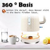 1,7 l waterkoker, snelkokende 1850 W warmwaterketel, elektrische theekoker voor kokend water, auto, Shut Off koken, droogbescherming, elektrische waterkoker voor koffiethee, beige