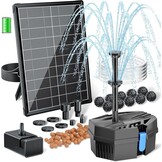 Zonne-energie Fontein met Vijverfilter - 8W, 3000mAh Accu & 8 Sproeimodi - 34% Korting