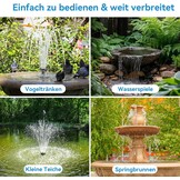 Zonne-energie Fontein met Vijverfilter - 8W, 3000mAh Accu & 8 Sproeimodi - 34% Korting