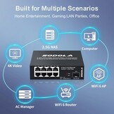 SODOLA 8-poorts 2,5 Gb-schakelaar, 8 x 2,5 GBASE-T-poorten, 1X10G SFP+,100 Gbps schakelcapaciteit, zonder ventilator, metalen Plug & Play 2.5G onbeheerde netwerkschakelaar