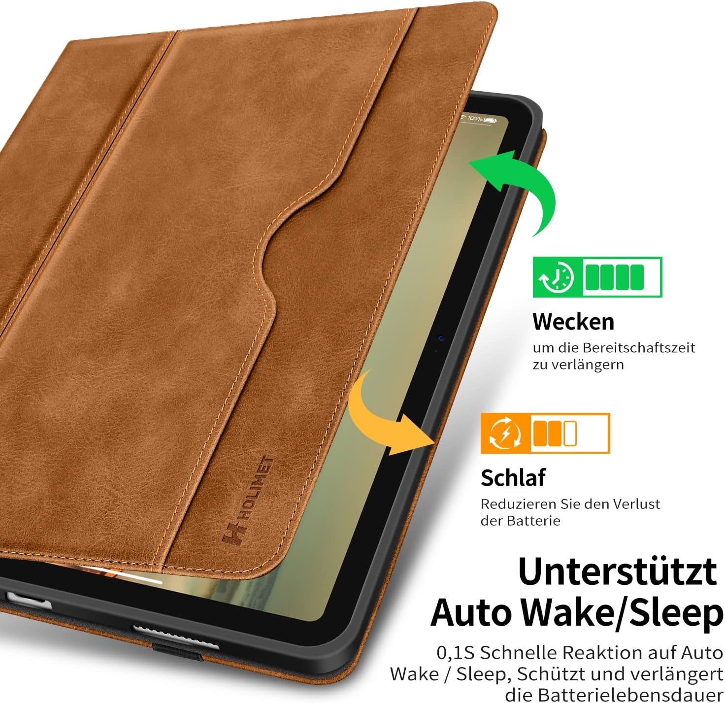 iPad 10e Gen (2022) Bruine PU Leer Hoes met Penhouder & 58% Korting