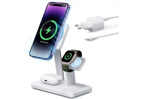 Draadloos 3-in-1 MagSafe Oplaadstation - iPhone, Watch & AirPods - Wit | 45% Korting