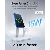 ESR Charger Stand 3 in 1 MagSafe 25W, Apple Certified Magnetic Wireless Charger, 15W MagSafe Fast Charging for iPhone 17/16/15/14/13/12/Apple Watch/AirPods 4/3/Pro, Cooling