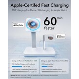 ESR Charger Stand 3 in 1 MagSafe 25W, Apple Certified Magnetic Wireless Charger, 15W MagSafe Fast Charging for iPhone 17/16/15/14/13/12/Apple Watch/AirPods 4/3/Pro, Cooling