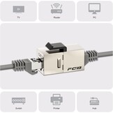 FGB 10Gbps Cat7 Keystone Module RJ45 afgeschermd patchpaneel bus netwerk koppeling (25 stuks, zilver)