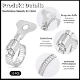 Slangklemmen RVS 304 (10 stuks) - 13-19mm Instelbaar