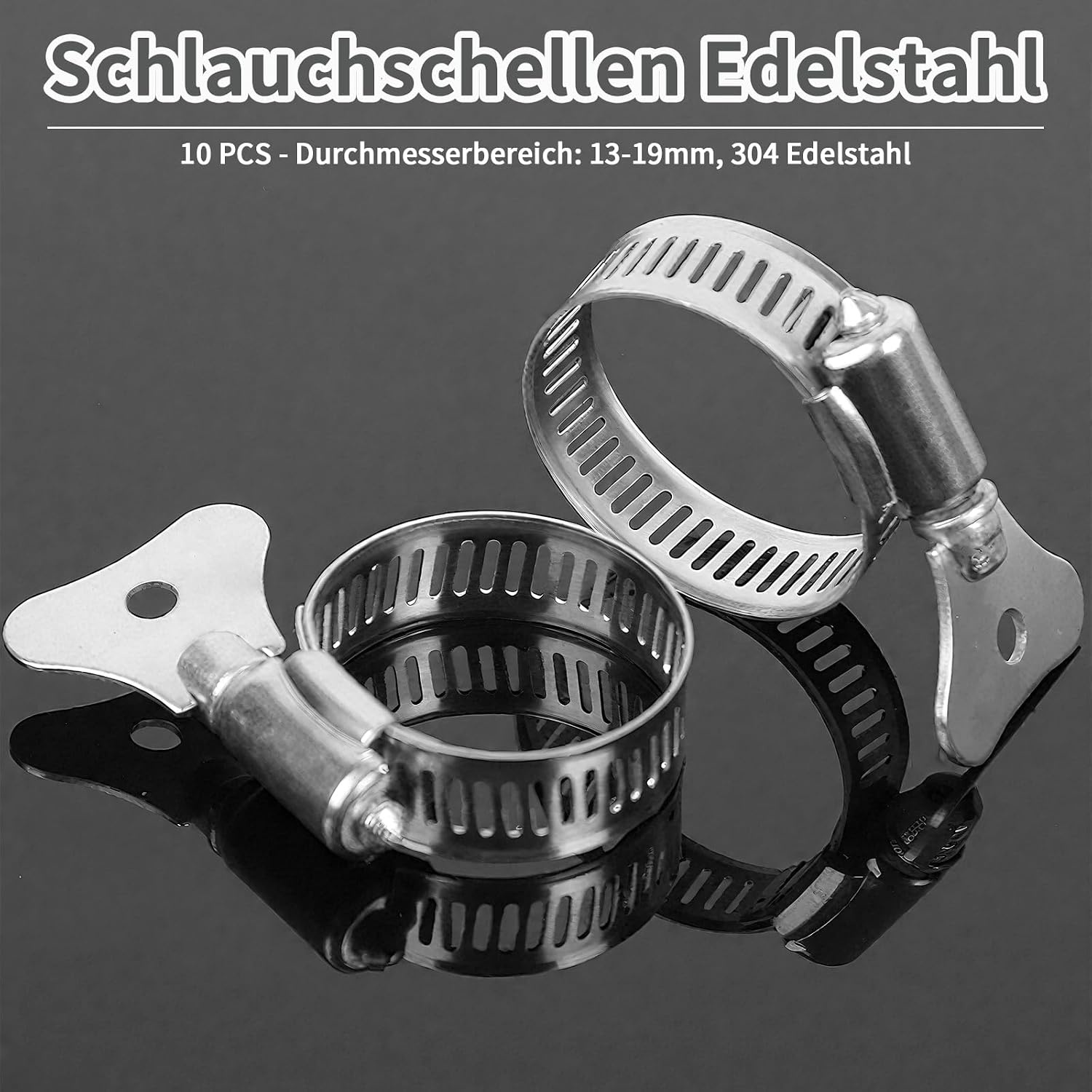 Slangklemmen RVS 304 (10 stuks) - 13-19mm Instelbaar