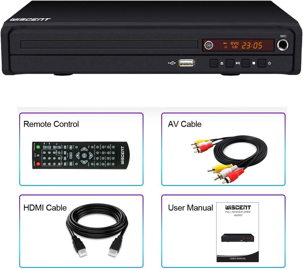 HD-dvd-speler, dvd-speler, cd-speler, voor tv, dvd/cd/mp3-disc-speler met afstandsbediening, regiovrij, PAL/NTSC