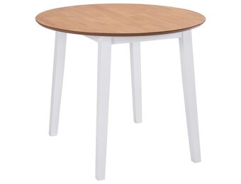 vidaXL Eettafel inklapbaar rond MDF wit