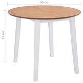 vidaXL Eettafel inklapbaar rond MDF wit