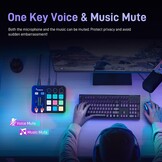 MAONO Gaming-audiomixer, RGB-pc-mixer voor streaming, XLR-interface met 48 V fantoomvoeding, doe-het-zelf geluidseffecten, volumeregeling, dempknop, ruisonderdrukking, opname, zang