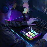 MAONO Gaming-audiomixer, RGB-pc-mixer voor streaming, XLR-interface met 48 V fantoomvoeding, doe-het-zelf geluidseffecten, volumeregeling, dempknop, ruisonderdrukking, opname, zang