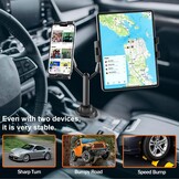 Dubbele Auto Tablethouder Bekerhouder [Dubbele Apparaatklem] Vrachtwagen Beker Tablet Houder met Verstelbare Metalen Arm voor iPad Mini Air Pro, Galaxy Tab, Surface, Fire, Telefoon, 4-12.9"