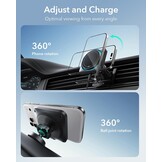 ESR MagSafe 15 W draadloze autolader met CryoBoost, telefoonkoeling, magnetische autohouder voor luchtjets/dashboard voor iPhone 17/17e/16/15/14/13/12, Pixel 10, S25/S26, zwart