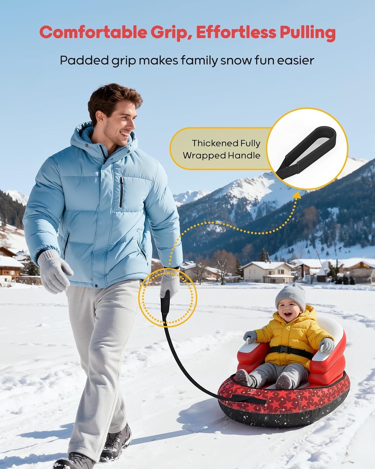 Opblaasbare Sneeuwslee Rood - Kinderen (max. 50 kg) - 58% Korting