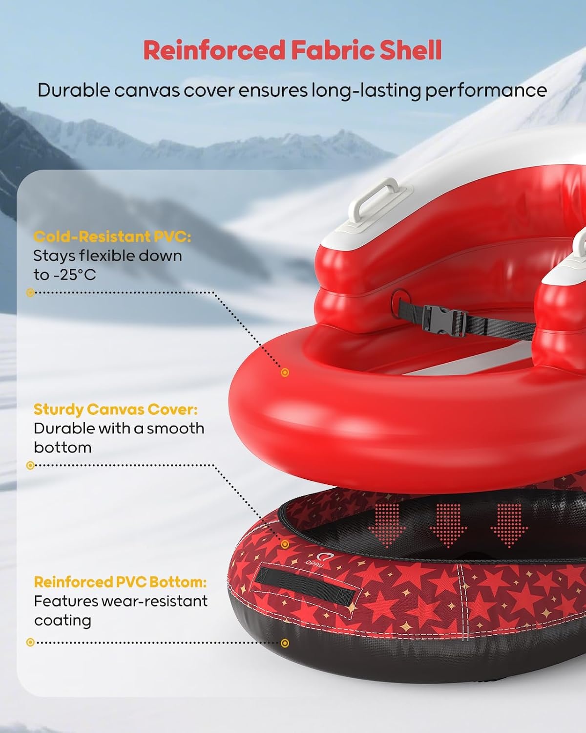 Opblaasbare Sneeuwslee Rood - Kinderen (max. 50 kg) - 58% Korting