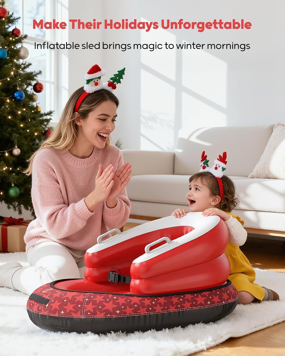 Opblaasbare Sneeuwslee Rood - Kinderen (max. 50 kg) - 58% Korting
