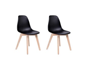 Eetkamerstoelen KITO - set van 2 eettafel stoelen - zwart