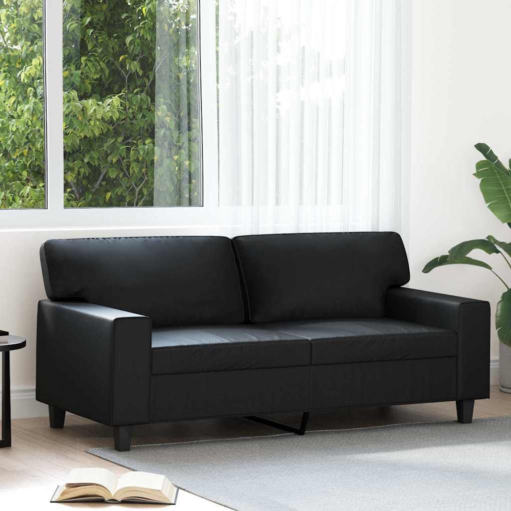 vidaXL Tweezitsbank 140 cm kunstleer zwart