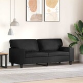 vidaXL Tweezitsbank 140 cm kunstleer zwart