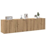 vidaXL Tv-meubels 2 st wandgemonteerd 80x30x41cm artisanaal eikenkleur