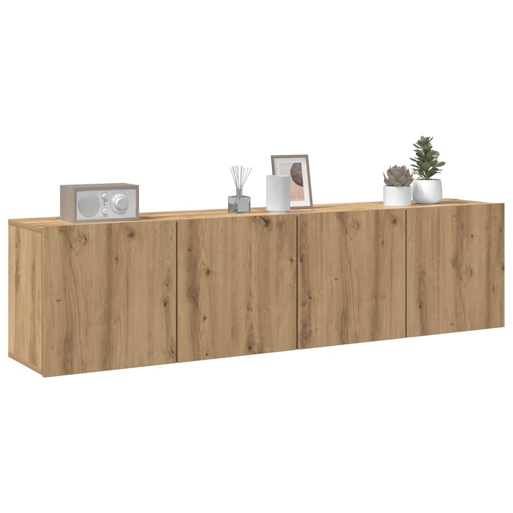 vidaXL Tv-meubels 2 st wandgemonteerd 80x30x41cm artisanaal eikenkleur
