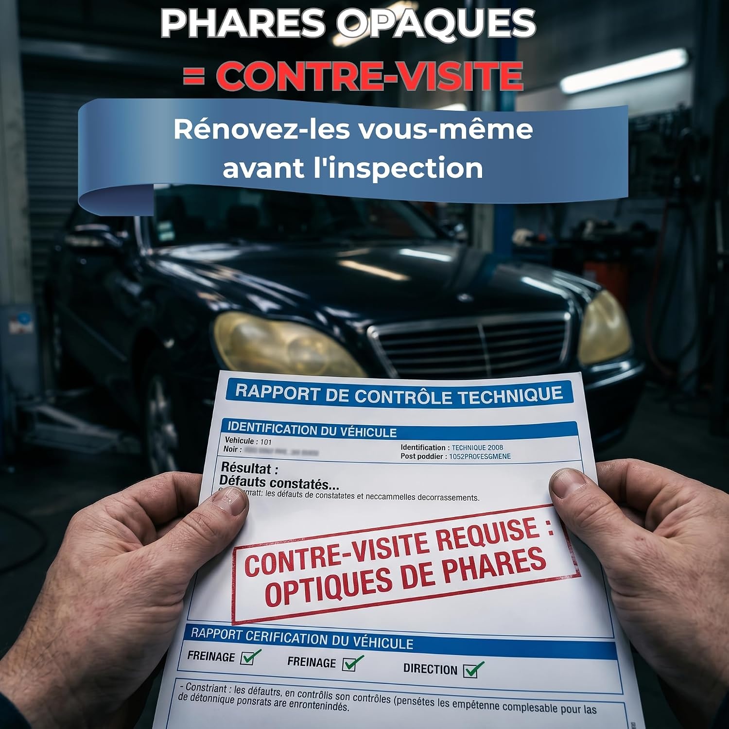 Frans merk: Renovator voor autokoplamp, renovatieset, polijstset, reiniging, schuren, koplamp voor motorfiets, renovatiereiniger voor koplampen, ondoorzichtig