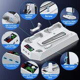 PS5/PS5 Pro Stand met Controller Oplaadstation voor alle P-5 Console, PS5 Koelstandaard met 3 Niveaus Koelventilator/Hoofdtelefoon Houder, PS5/PS5 Slim Accessoires met 3 USB Hubs