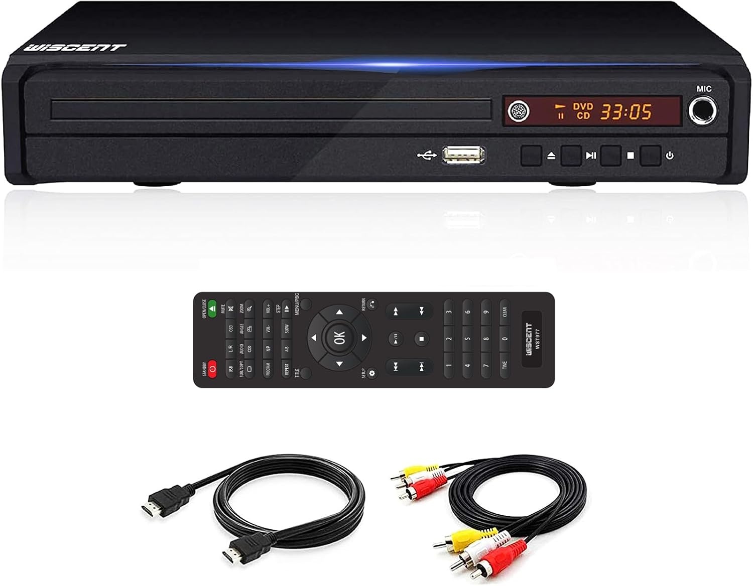 HD-dvd-speler, dvd-speler, cd-speler, voor tv, dvd/cd/mp3-disc-speler met afstandsbediening, regiovrij, PAL/NTSC
