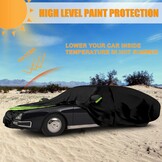 Car Cover Suitable for Citroen CX 1974-1991, waterproof full garage car cover with zipper door for snow, rain, all-weather protection