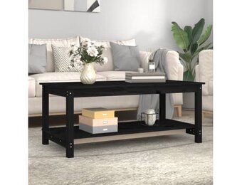 vidaXL Salontafel Grenenhout Zwart - 110x55x45 cm - 86% Korting