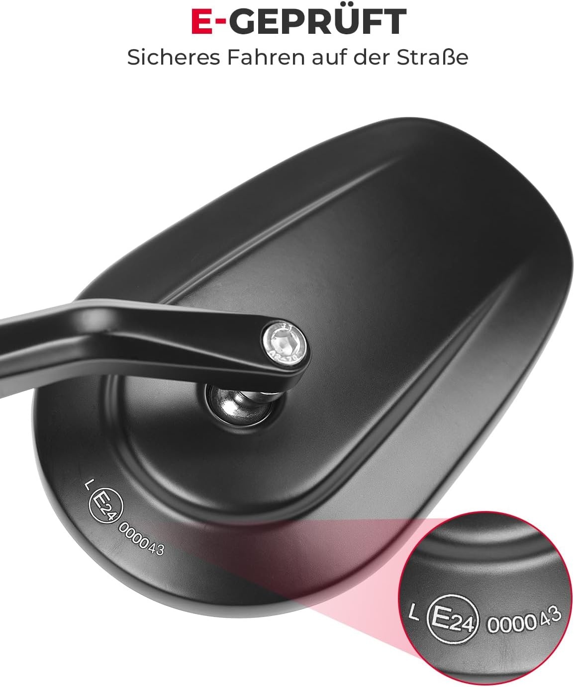 Universele Motorzijspiegels (2 stuks) - E-gekeurd, 360° Draaibaar, Zwart, 73% Korting