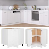 vidaXL Hoekonderkast Lyon 75,5x75,5x81,5 cm bewerkt hout wit