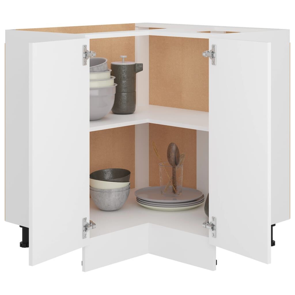 vidaXL Hoekonderkast Lyon 75,5x75,5x81,5 cm bewerkt hout wit