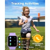Kinder Smartwatch Lila 74% Korting | Stappenteller Hartslag Slaapmonitor
