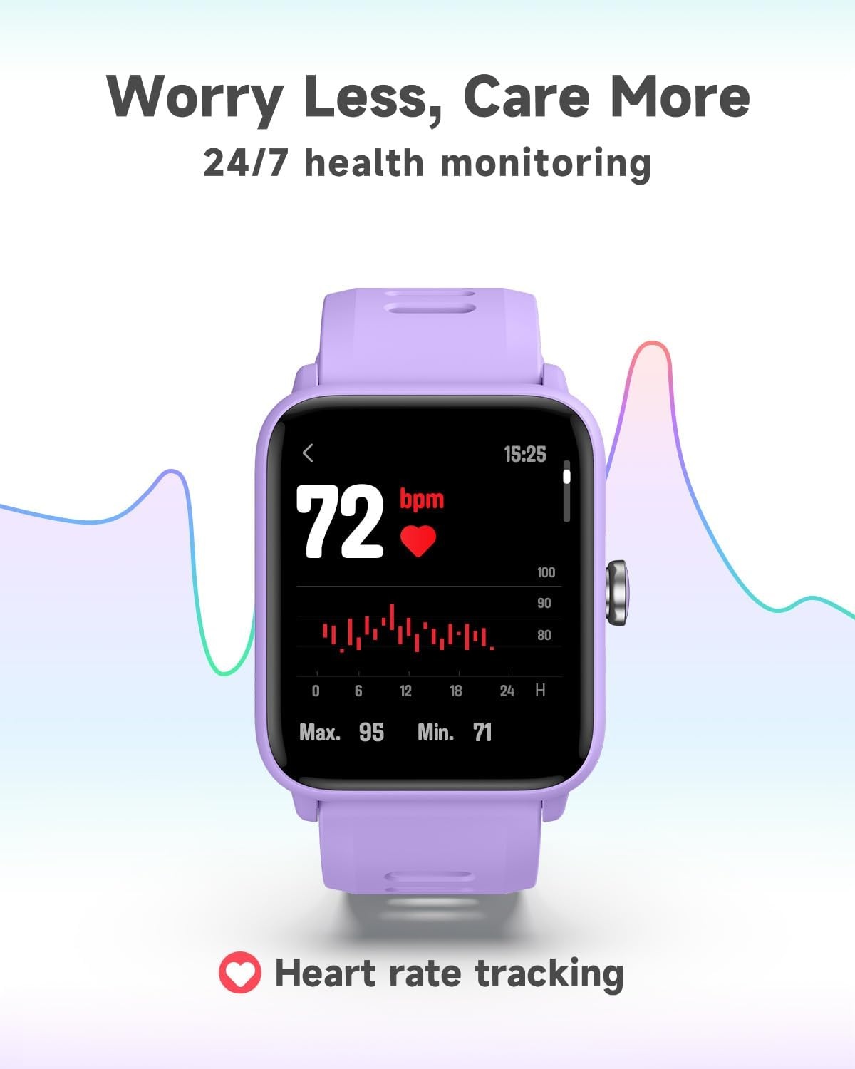 Kinder Smartwatch Lila 74% Korting | Stappenteller Hartslag Slaapmonitor