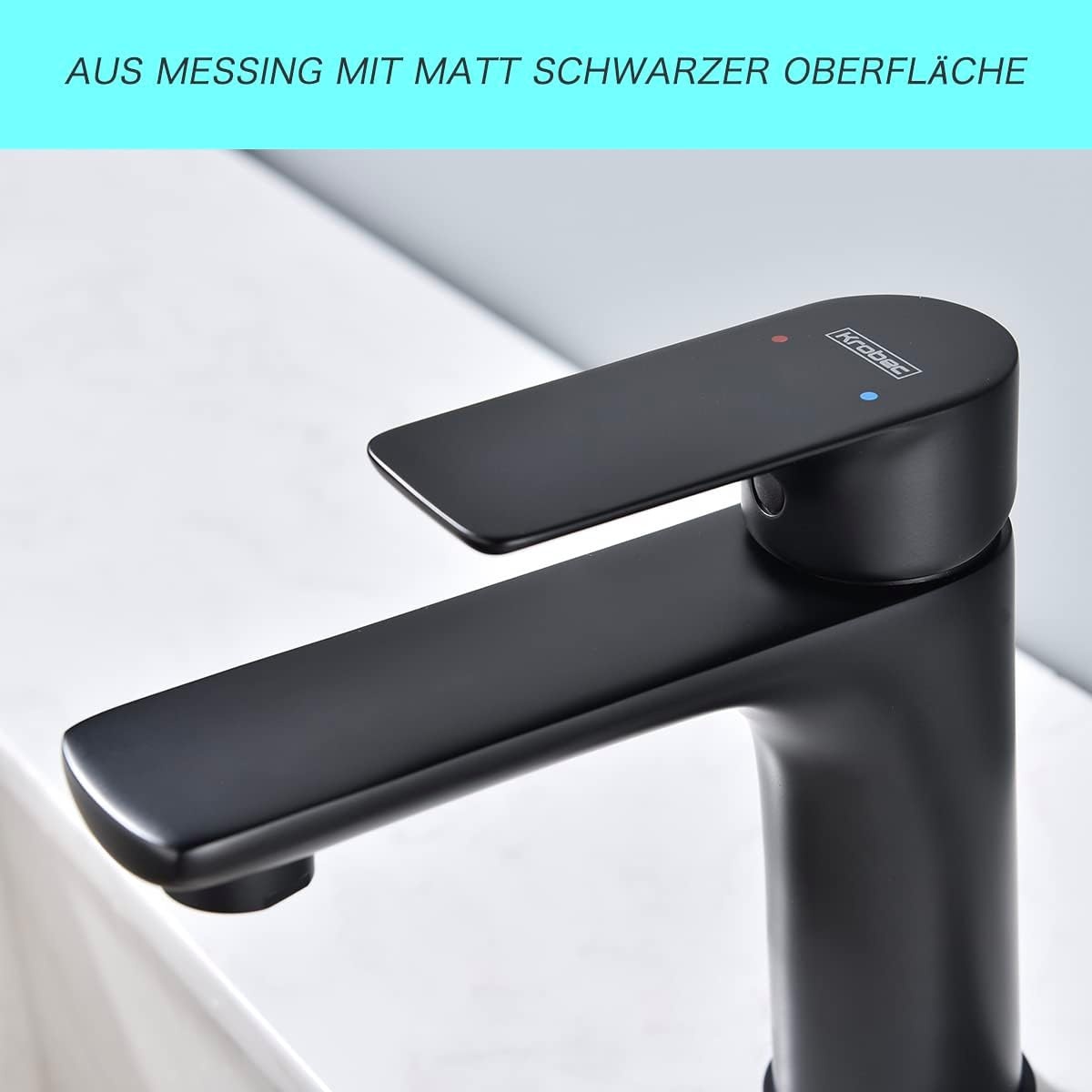 Matzwarte Wastafelkraan met Korting - Messing & Waterbesparend