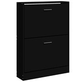 vidaXL Schoenenkast 59x17x81 cm bewerkt hout zwart