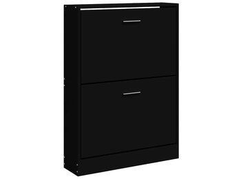 vidaXL Schoenenkast 59x17x81 cm bewerkt hout zwart