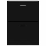 vidaXL Schoenenkast 59x17x81 cm bewerkt hout zwart