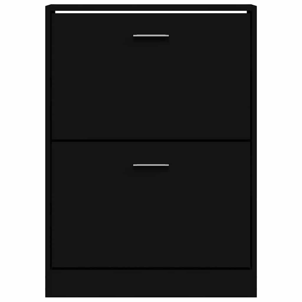 vidaXL Schoenenkast 59x17x81 cm bewerkt hout zwart