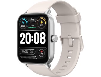 TOOBUR Smartwatch 1,8 inch met Alexa en Bluetooth bellen - Beige
