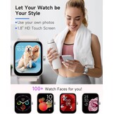TOOBUR Smartwatch 1,8 inch met Alexa en Bluetooth bellen - Beige