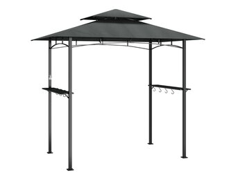 vidaXL Barbecue-overkapping 240x150x243 cm staal antracietkleurig