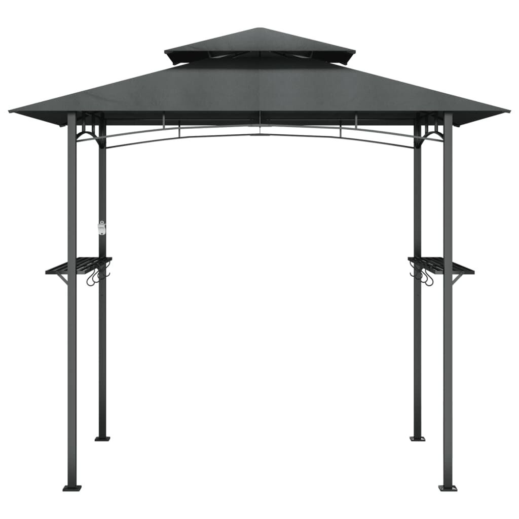 vidaXL Barbecue-overkapping 240x150x243 cm staal antracietkleurig
