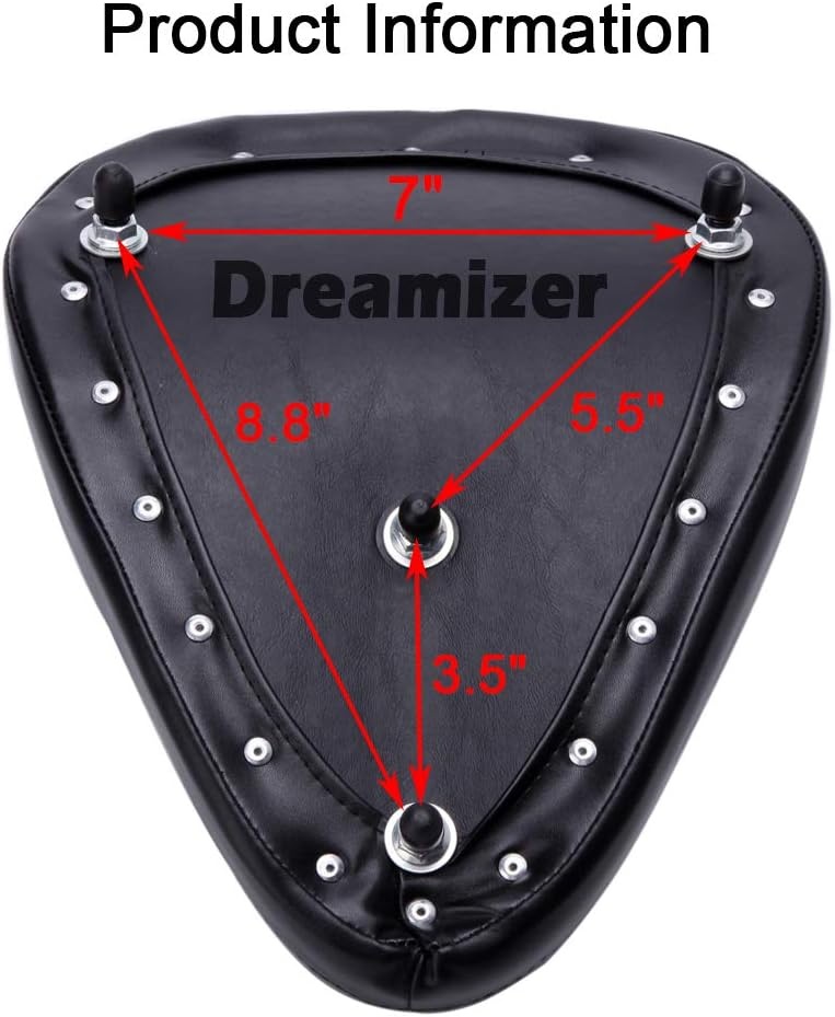 DREAMIZER Bobber Motorstoel, Solo Motorzitje met Veersteunbodemplaat voor Sportster Forty-Eight 48 XL883 1200 Chopper Custom