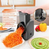 Elektrische kaasrasp, elektrische salademaker, multi-rasp, fruitsnijder, automatische groentehakselaar, keukenmachine, voor kaas, komkommer, wortel, zwart